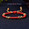 Tibetan Buddhist Red String Bracelet – Handmade 5-Color Monk Thread