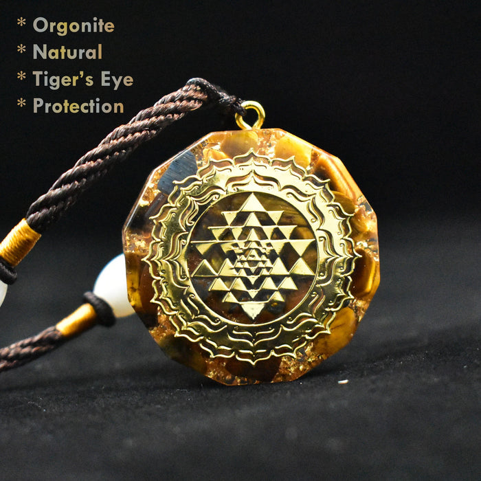Tiger Eye Orgonite Protection Necklace Unisex Crystal Jewelry