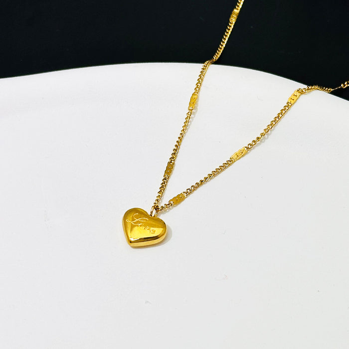 waterproof love heart necklace tarnish resistant titanium steel