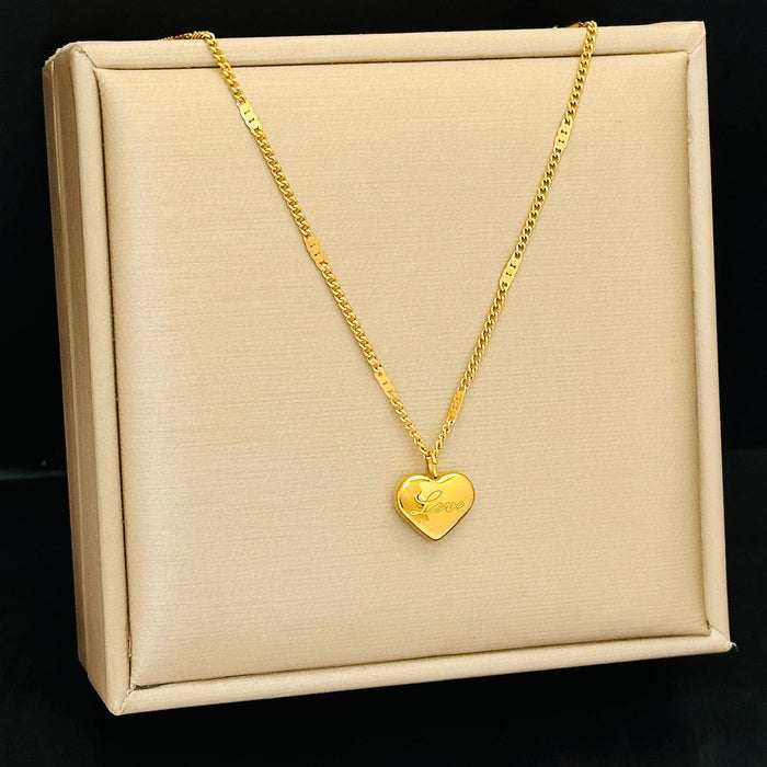 romantic gold heart necklace gift for her adjustable chain