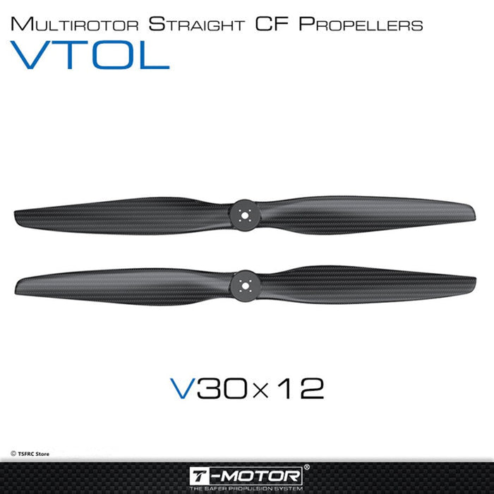 Carbon fiber VTOL multirotor propellers V30x12 for drones, high-performance CF blades
