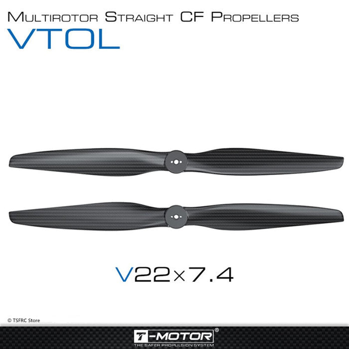 VTOL multirotor straight CF propellers V22x7.4 for drone mapping and surveying