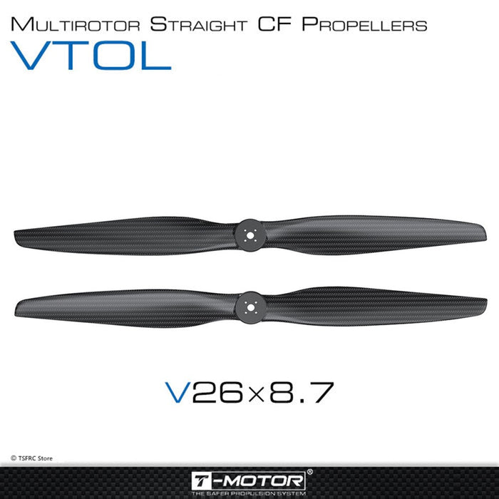 Carbon fiber VTOL propellers V26x8.7 for multirotor drones, ideal for mapping and industrial use.