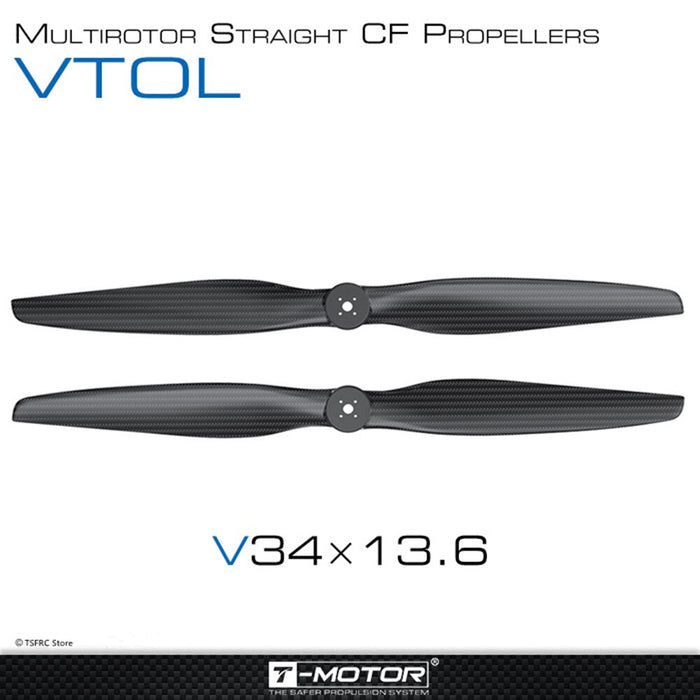 Carbon fiber VTOL propellers V34x13.6 for multirotor drones, ideal for mapping and surveying