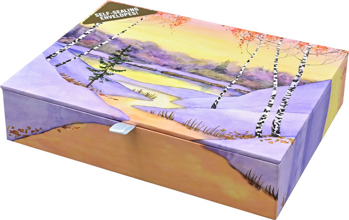 Winter Sunrise Deluxe Boxed Holiday Cards - The Regal Find