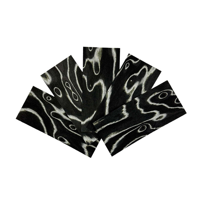 Teak Tuning Pro Fingerboards Zebra Swirl Veneer - 5 Sheets of Unique Veneer for Making Fingerboard Decks