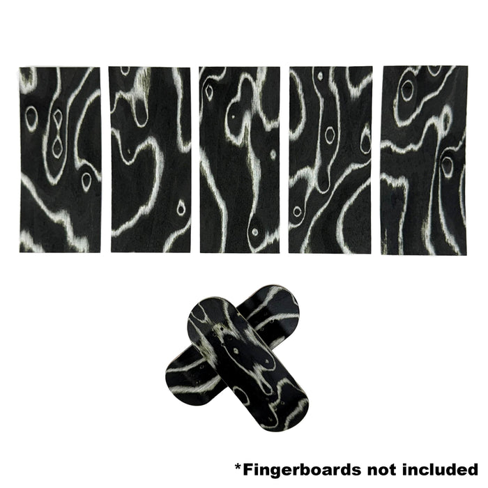 Teak Tuning Pro Fingerboards Zebra Swirl Veneer - 5 Sheets of Unique Veneer for Making Fingerboard Decks