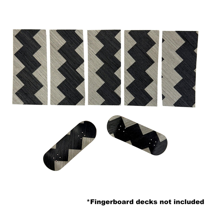 Teak Tuning Pro Fingerboards Zig Zag Split Ply Veneer - 5 Sheets of Unique Veneer for Making Fingerboard Decks